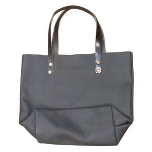 KMM & Co Black Leather Purse Tote Bag